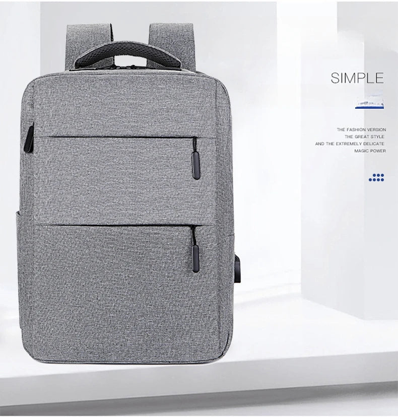 Casual Men’s Rucksack | Oxford Fabric Waterproof School & Travel Backpack with USB
