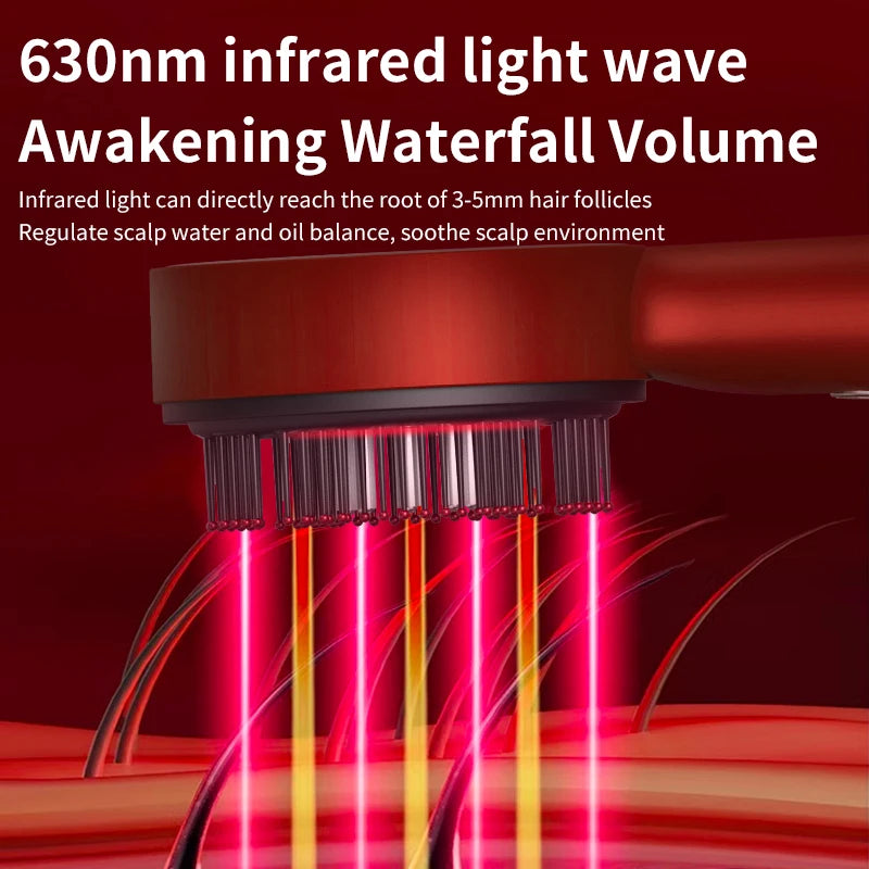 Smart Electric Scalp Massager | Red Light Therapy Comb for Hair Growth & Stress Relief