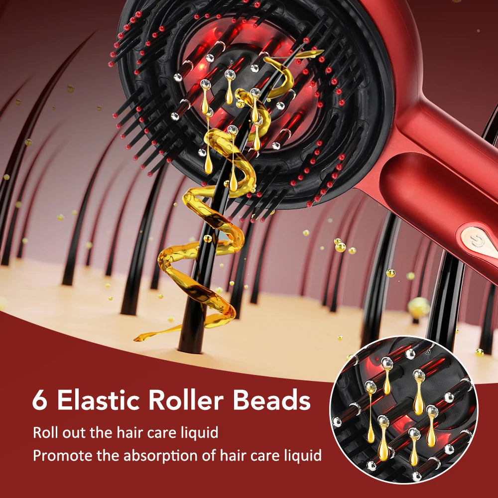 Smart Electric Scalp Massager | Red Light Therapy Comb for Hair Growth & Stress Relief