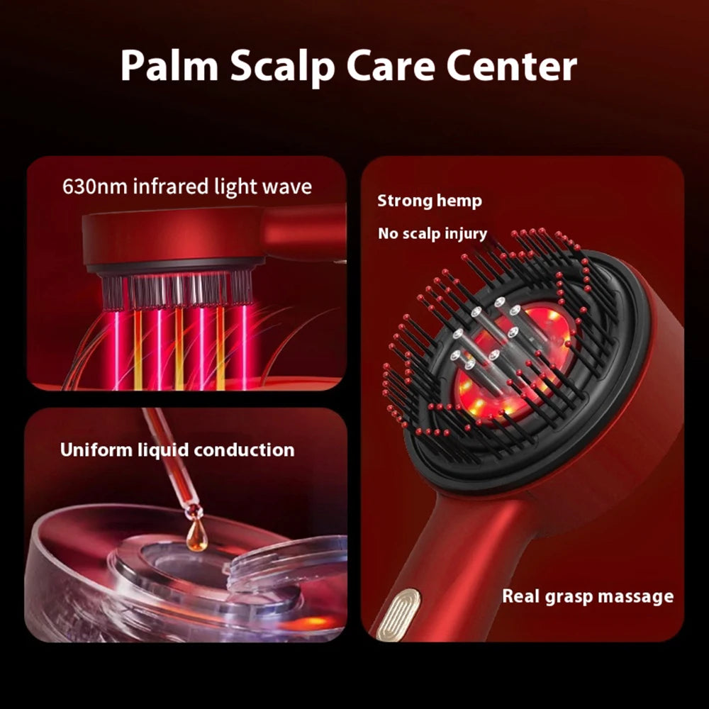 Smart Electric Scalp Massager | Red Light Therapy Comb for Hair Growth & Stress Relief