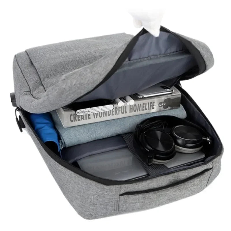 Casual Men’s Rucksack | Oxford Fabric Waterproof School & Travel Backpack with USB