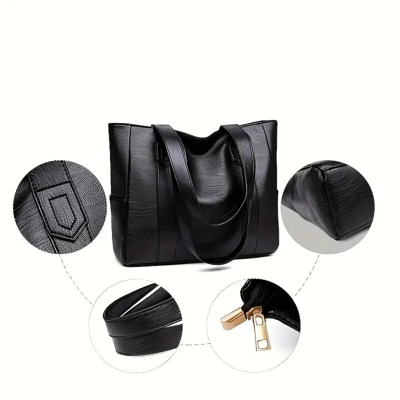 Everyday Carry Tote – Spacious Vegan Leather Shoulder Bag for Modern Women
