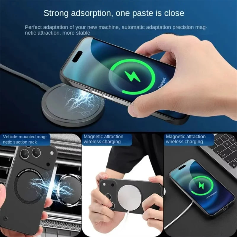 Slim Magnetic Magsafe Case For iPhone 17 Air / 16 / 15 / 14 / 13 Pro Max | Ultra Thin Frameless Hard PC Cover