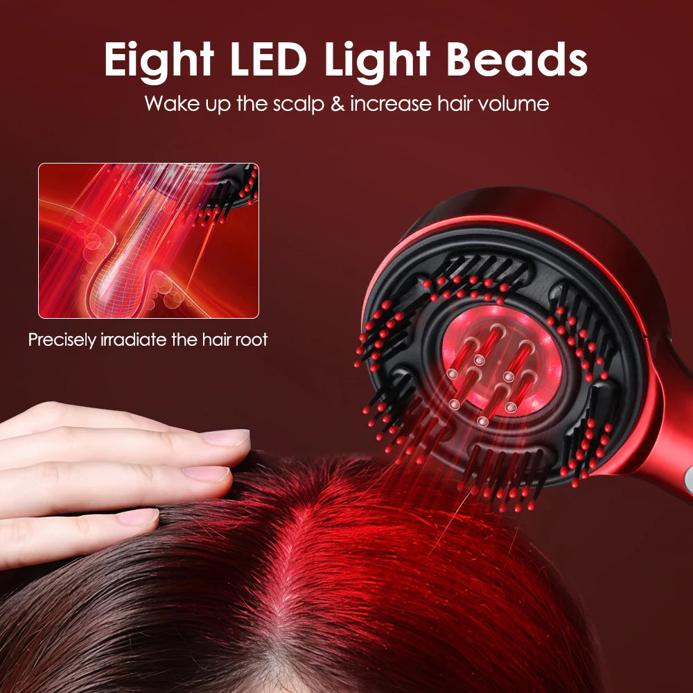 Smart Electric Scalp Massager | Red Light Therapy Comb for Hair Growth & Stress Relief