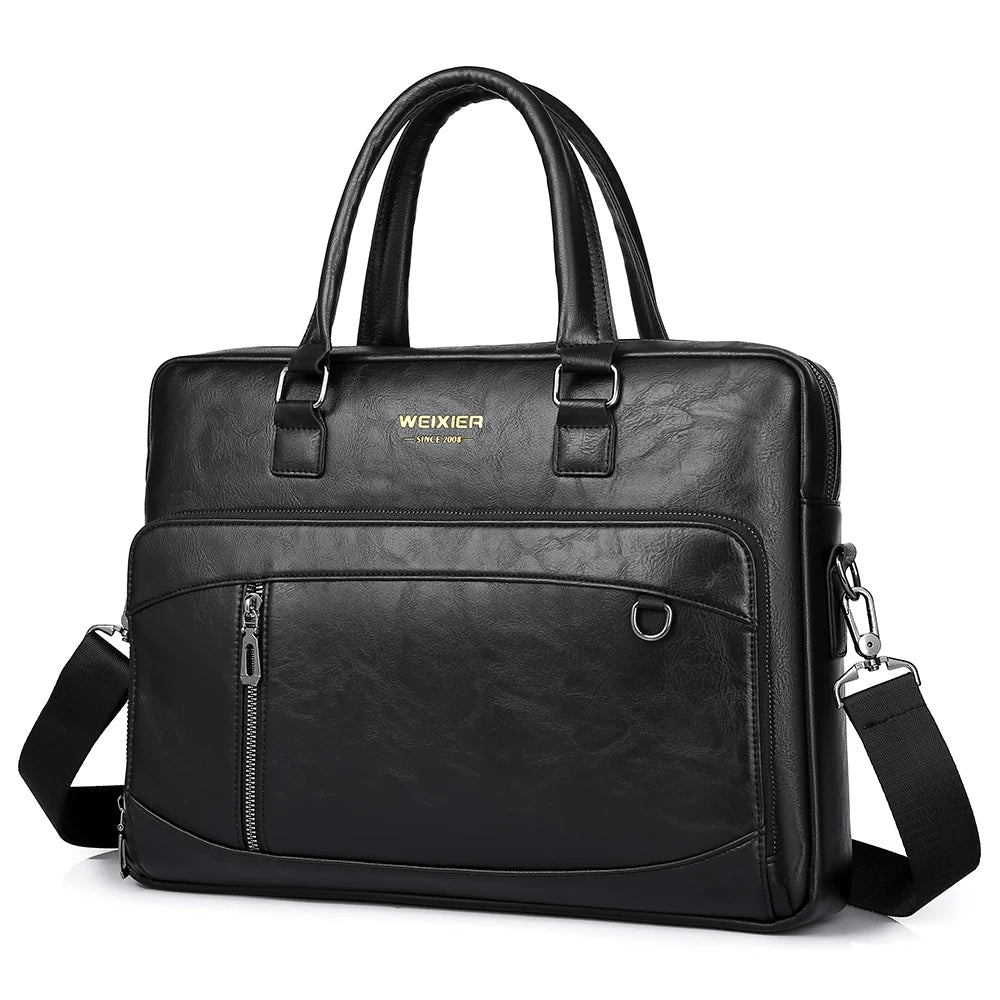 Elite Craft Horizontal Business Bag for Men – High-Quality PU Leather