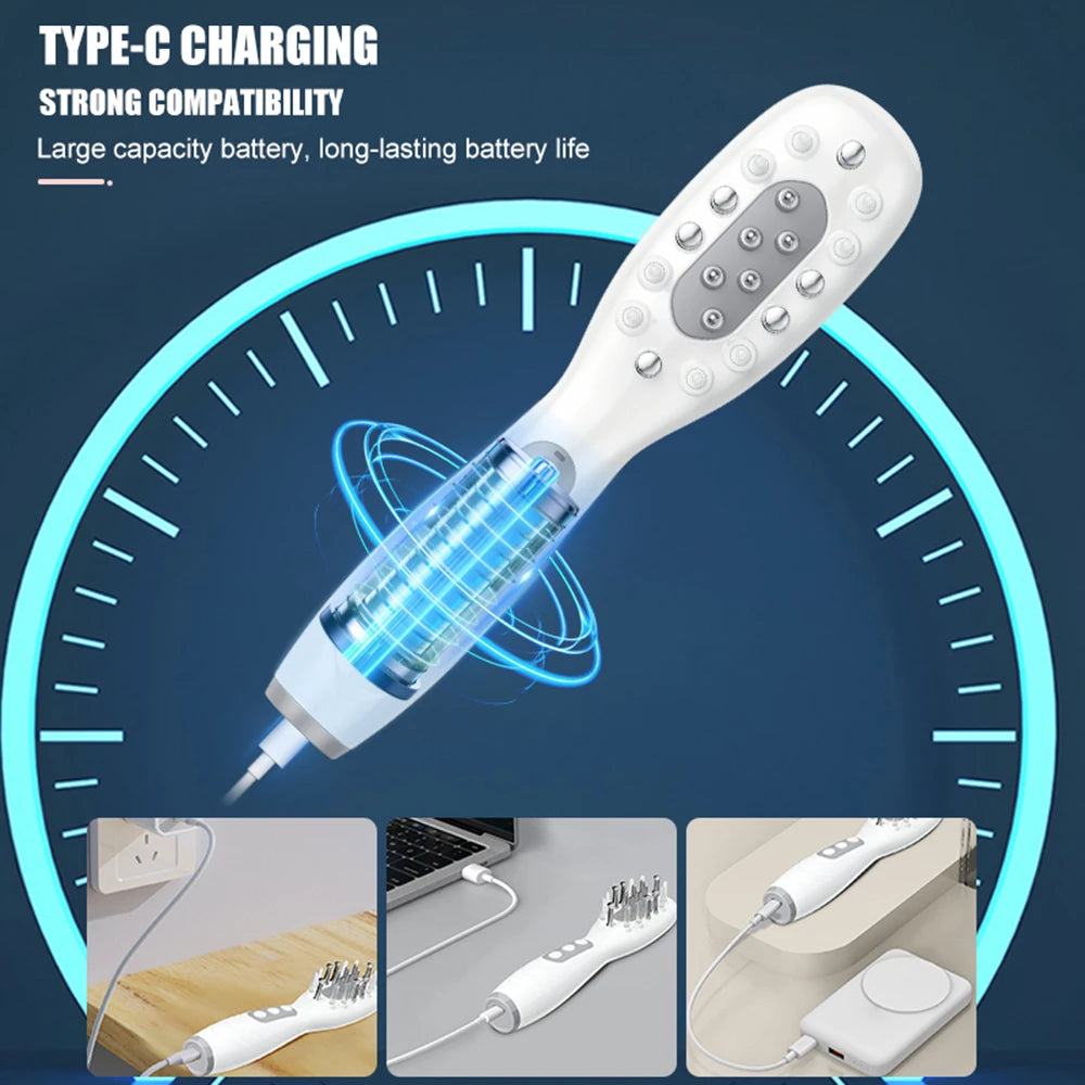 Advanced Rechargeable Hair Massage Comb. Anti-Hair Loss for Hair Strength & Shine