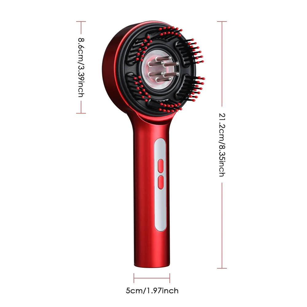 Smart Electric Scalp Massager | Red Light Therapy Comb for Hair Growth & Stress Relief