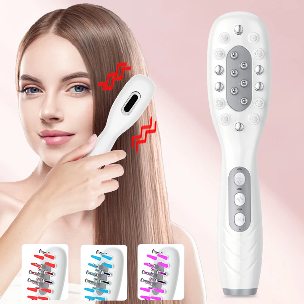 Advanced Rechargeable Hair Massage Comb. Anti-Hair Loss for Hair Strength & Shine