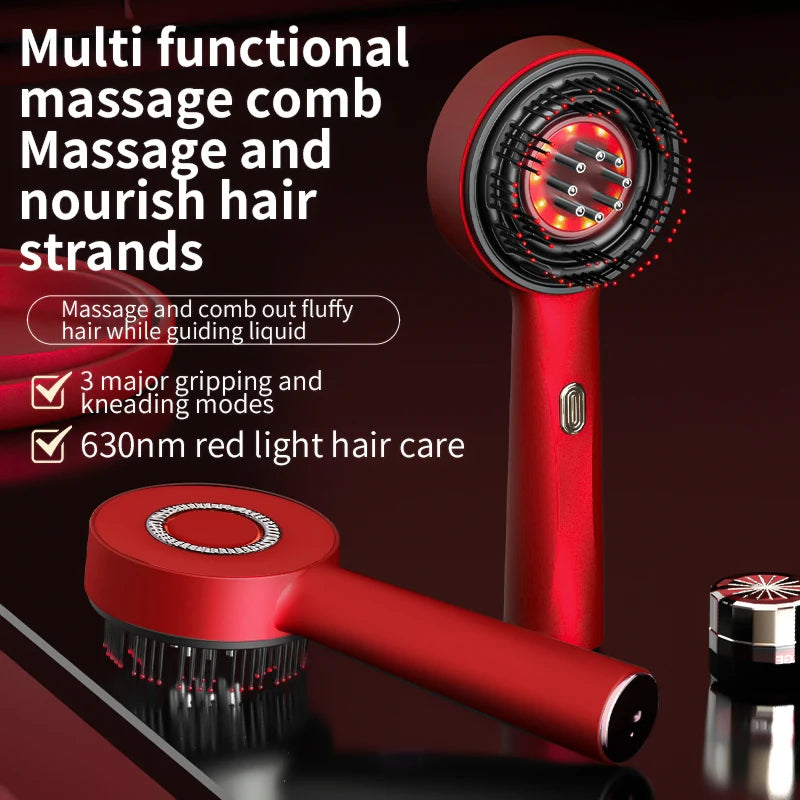 Smart Electric Scalp Massager | Red Light Therapy Comb for Hair Growth & Stress Relief