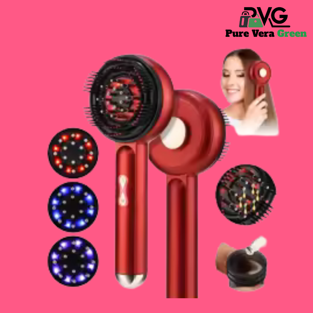 Smart Electric Scalp Massager | Red Light Therapy Comb for Hair Growth & Stress Relief