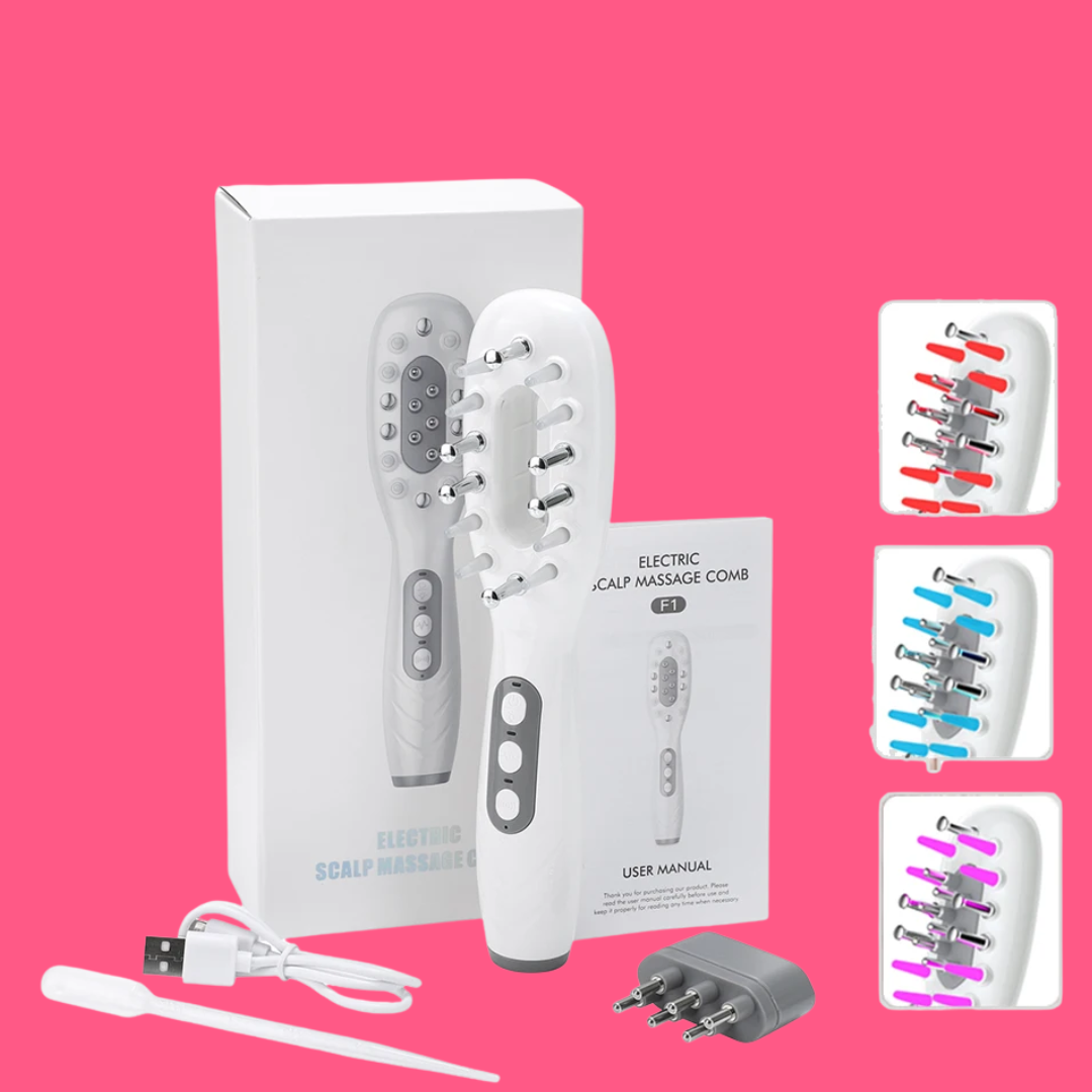 Advanced Rechargeable Hair Massage Comb. Anti-Hair Loss for Hair Strength & Shine