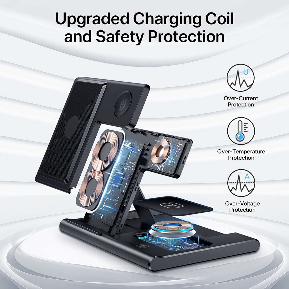 3-in-1 Foldable Fast Wireless Charging Station – Power Up iPhone, iWatch & AirPods Anywhere!