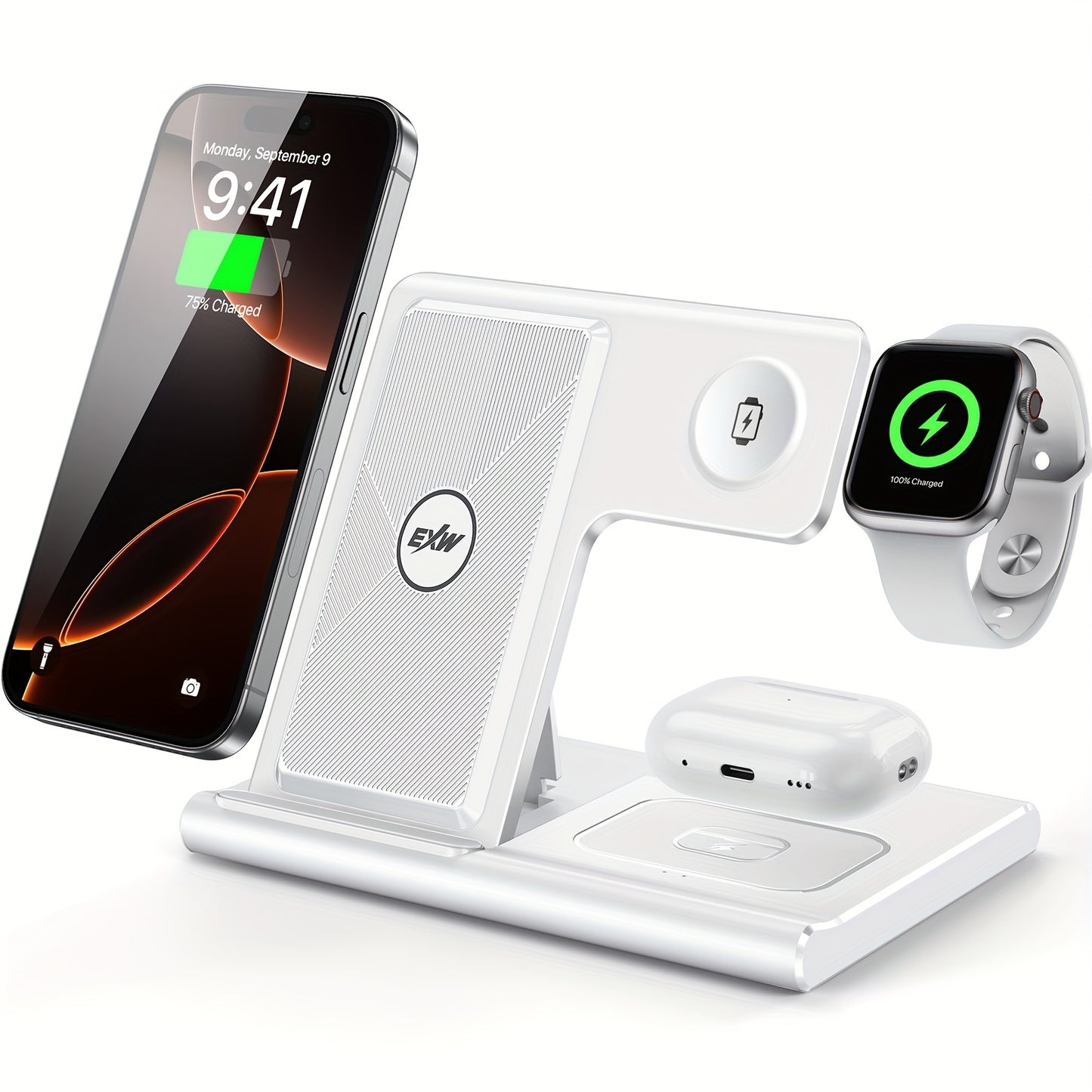 3-in-1 Foldable Fast Wireless Charging Station – Power Up iPhone, iWatch & AirPods Anywhere!