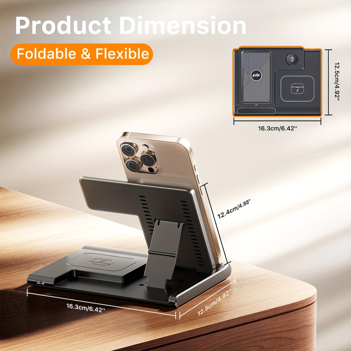 3-in-1 Foldable Fast Wireless Charging Station – Power Up iPhone, iWatch & AirPods Anywhere!