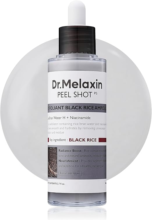 Dr. Melaxin Rice White & Black Soften Serum – Gentle Exfoliating & Deep Moisturizing Essence