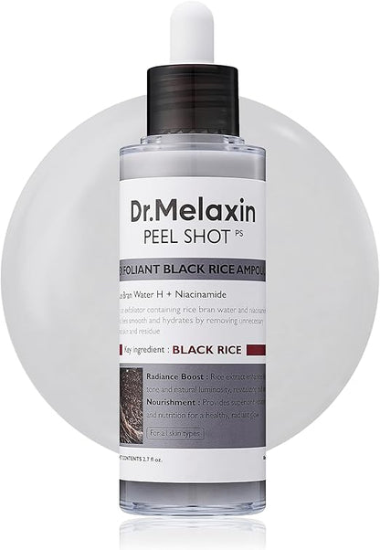 Dr. Melaxin Rice White & Black Soften Serum – Gentle Exfoliating & Deep Moisturizing Essence