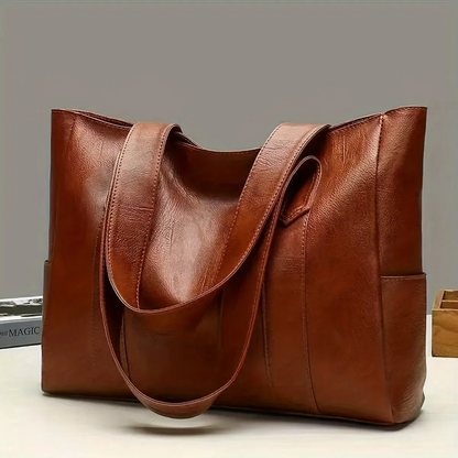Everyday Carry Tote – Spacious Vegan Leather Shoulder Bag for Modern Women