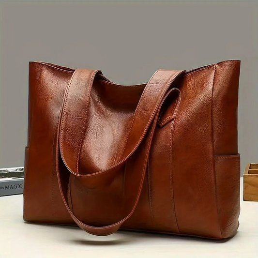 Everyday Carry Tote – Spacious Vegan Leather Shoulder Bag for Modern Women