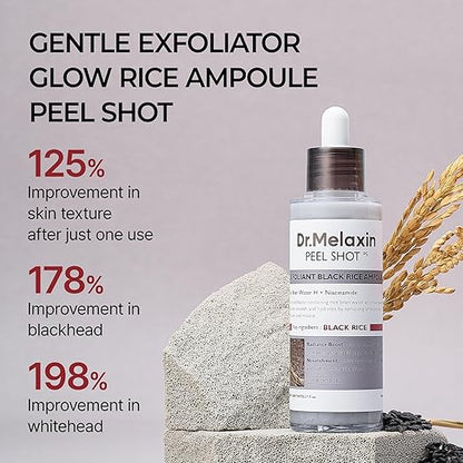 Dr. Melaxin Rice White & Black Soften Serum – Gentle Exfoliating & Deep Moisturizing Essence