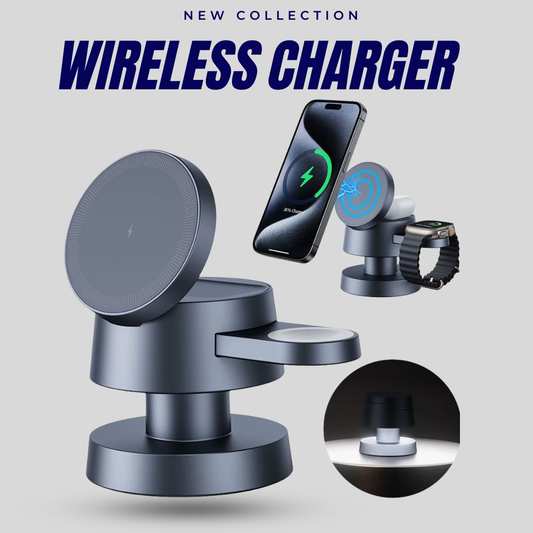Fast 4-in-1 Wireless Charger – Compatible with iPhone 16–12, Apple Watch 10–4 & AirPods Pro/2/3