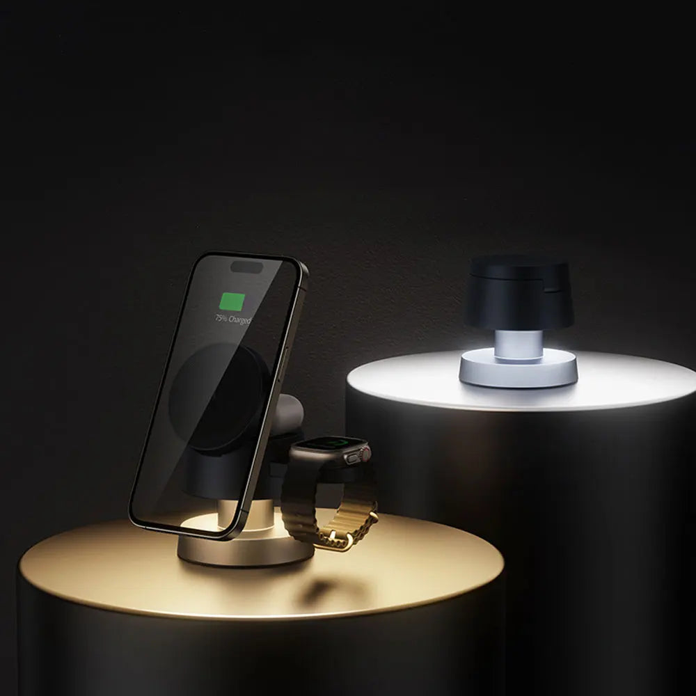 Fast 4-in-1 Wireless Charger – Compatible with iPhone 16–12, Apple Watch 10–4 & AirPods Pro/2/3