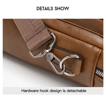 Elite Craft Horizontal Business Bag for Men – High-Quality PU Leather
