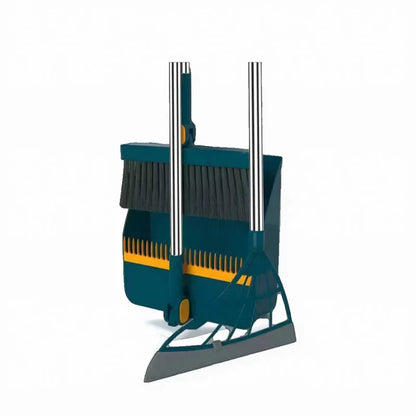 New Home Broom and Dustpan Set – Heavy-Duty, Foldable, and Hair-Free Cleaning Combo with Rotating Brush Head