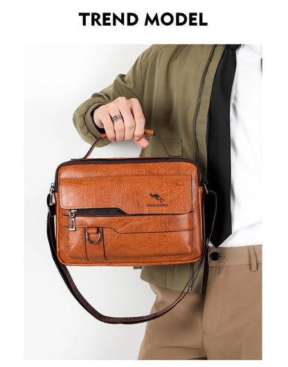 Luxury Men’s Leather Handbag | Kangaroo Brand Messenger & Business Bag