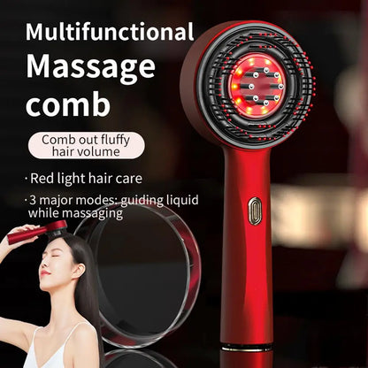 Smart Electric Scalp Massager | Red Light Therapy Comb for Hair Growth & Stress Relief