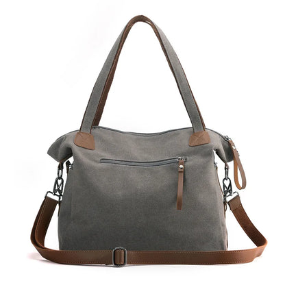Minimalist Travel Tote for Women – Spacious Canvas Handbag with Single Shoulder Design