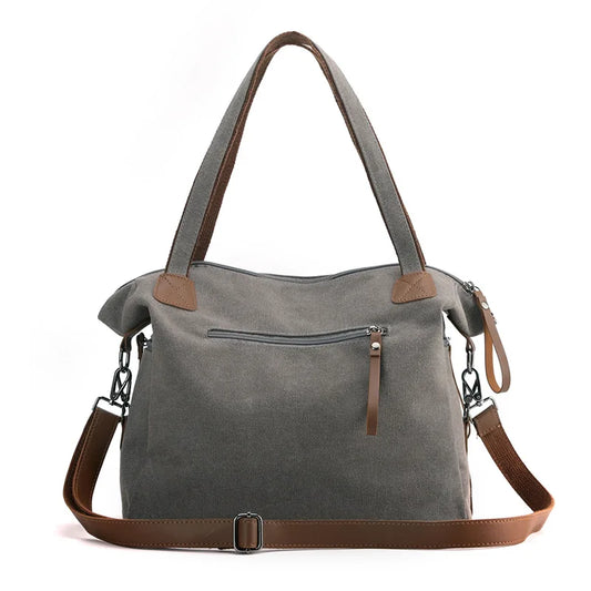 Minimalist Travel Tote for Women – Spacious Canvas Handbag with Single Shoulder Design
