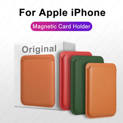 Classic Leather MagSafe Wallet Cover – Secure Magnetic Card Holder Case for iPhone