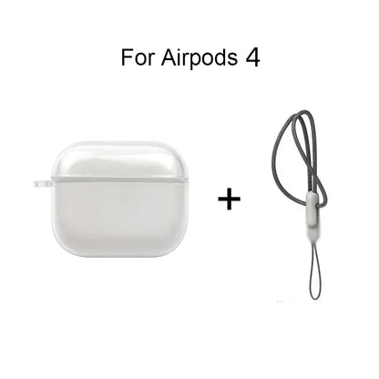 Shockproof AirPods Case Clear TPU Sleeve with Lanyard for AirPods 1/2/3/4 & Pro/Pro2/Pro3
