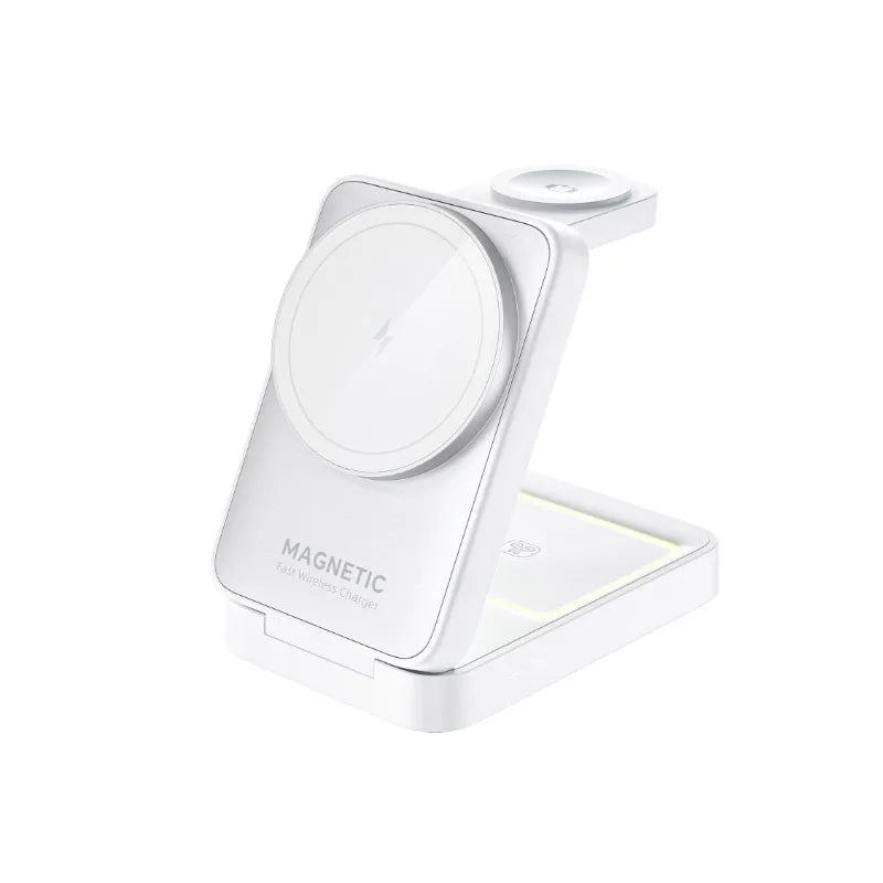 Portable 3-in-1 MagSafe Charging Station – Foldable Wireless Charger for iPhone, Apple Watch & AirPods with Fast Charge