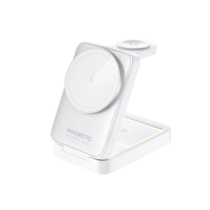 Portable 3-in-1 MagSafe Charging Station – Foldable Wireless Charger for iPhone, Apple Watch & AirPods with Fast Charge