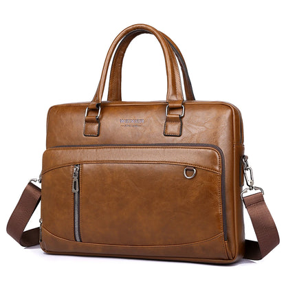 Elite Craft Horizontal Business Bag for Men – High-Quality PU Leather