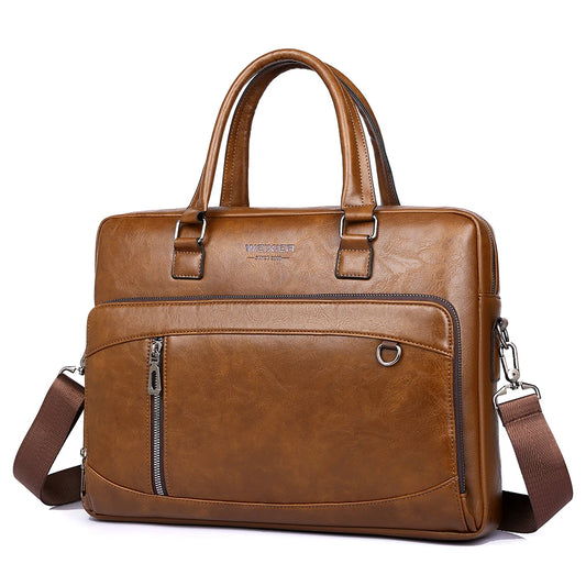 Elite Craft Horizontal Business Bag for Men – High-Quality PU Leather