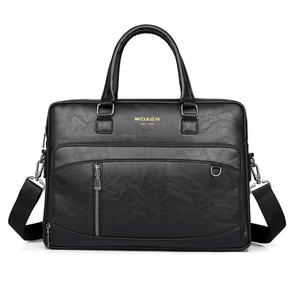 Elite Craft Horizontal Business Bag for Men – High-Quality PU Leather
