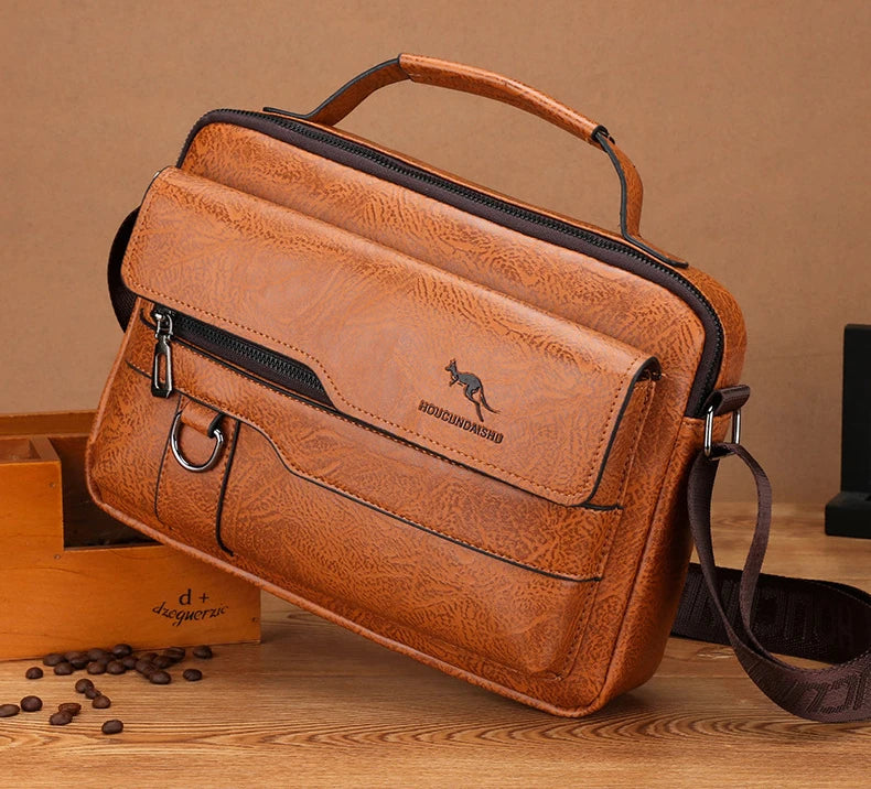 Luxury Men’s Leather Handbag | Kangaroo Brand Messenger & Business Bag