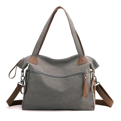 Minimalist Travel Tote for Women – Spacious Canvas Handbag with Single Shoulder Design