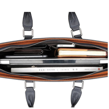 High-Quality PU Leather Briefcase for Men – Laptop Bag, File Organizer, Shoulder & Hand Carry