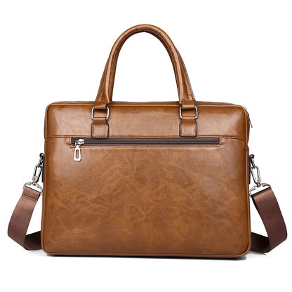 Elite Craft Horizontal Business Bag for Men – High-Quality PU Leather