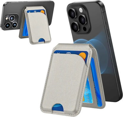 Lightweight Magnetic Wallet Stand – Minisopuru Leather MagSafe Card Holder for iPhone 16/15/14/12