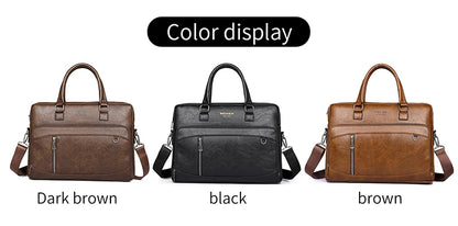 Elite Craft Horizontal Business Bag for Men – High-Quality PU Leather
