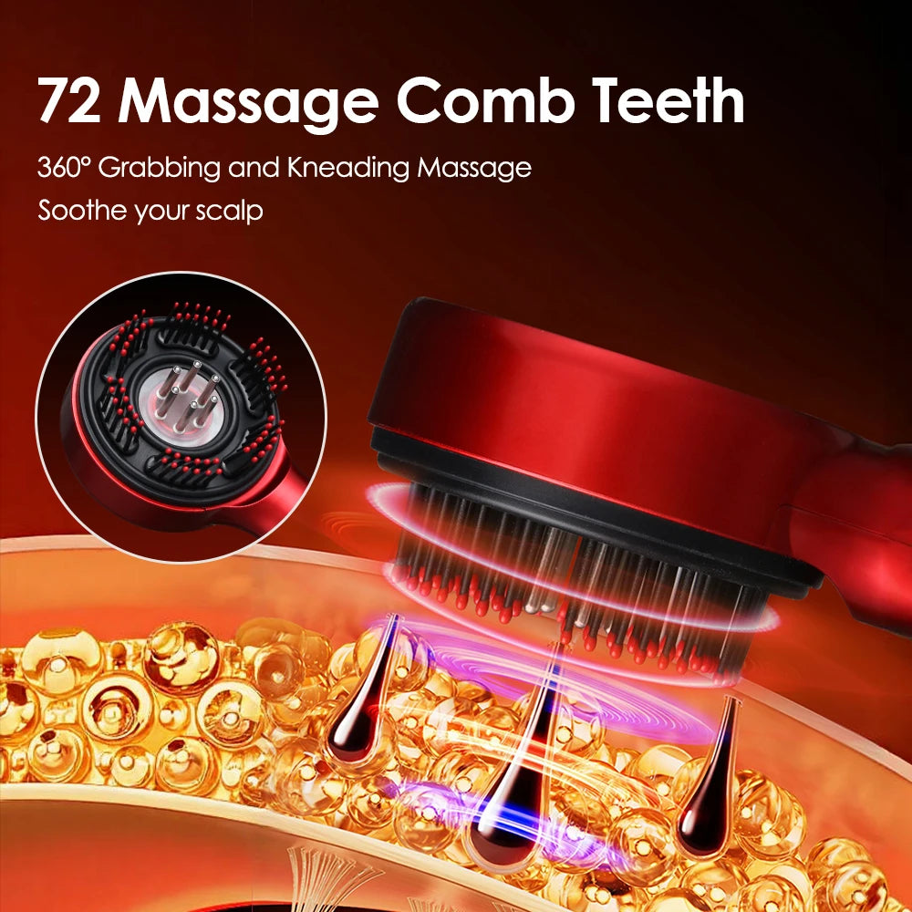 Smart Electric Scalp Massager | Red Light Therapy Comb for Hair Growth & Stress Relief