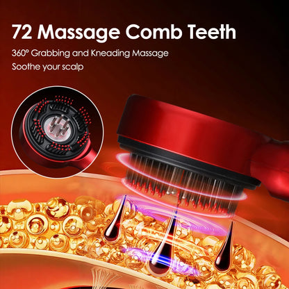 Smart Electric Scalp Massager | Red Light Therapy Comb for Hair Growth & Stress Relief