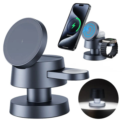 Fast 4-in-1 Wireless Charger – Compatible with iPhone 16–12, Apple Watch 10–4 & AirPods Pro/2/3