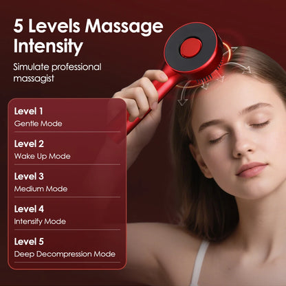 Smart Electric Scalp Massager | Red Light Therapy Comb for Hair Growth & Stress Relief