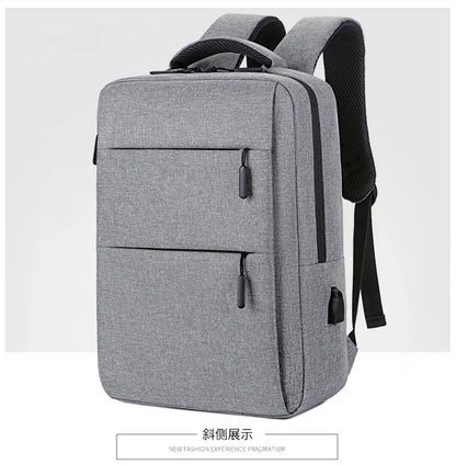 Casual Men’s Rucksack | Oxford Fabric Waterproof School & Travel Backpack with USB