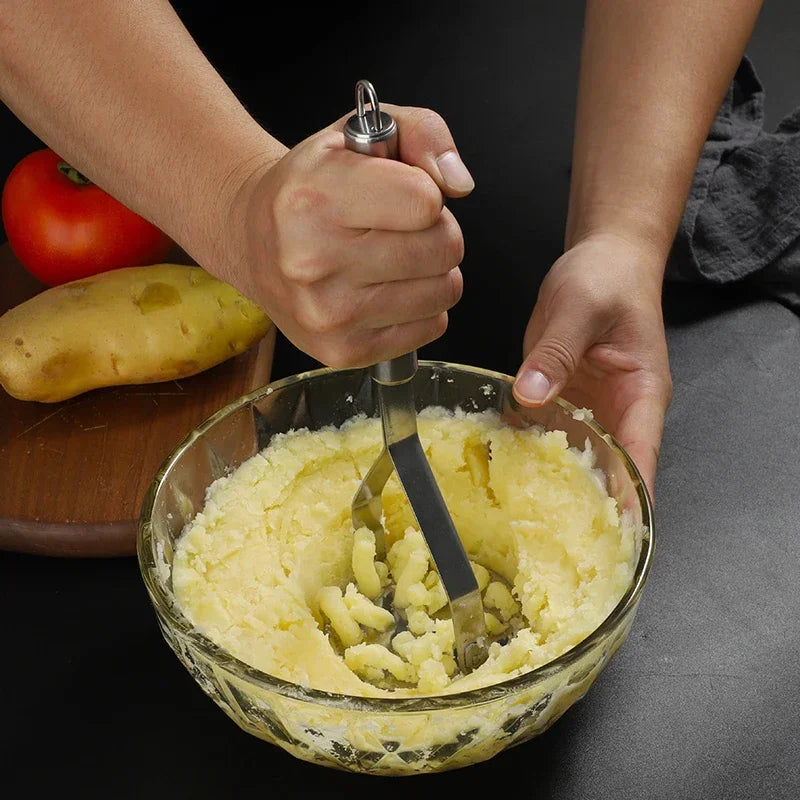 EasyMash Manual Food Crusher – Stainless Steel Potato, Fruit & Veggie Press for Kids’ Meals